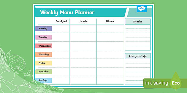 Creating a Weekly Menu Plan: A Comprehensive Guide