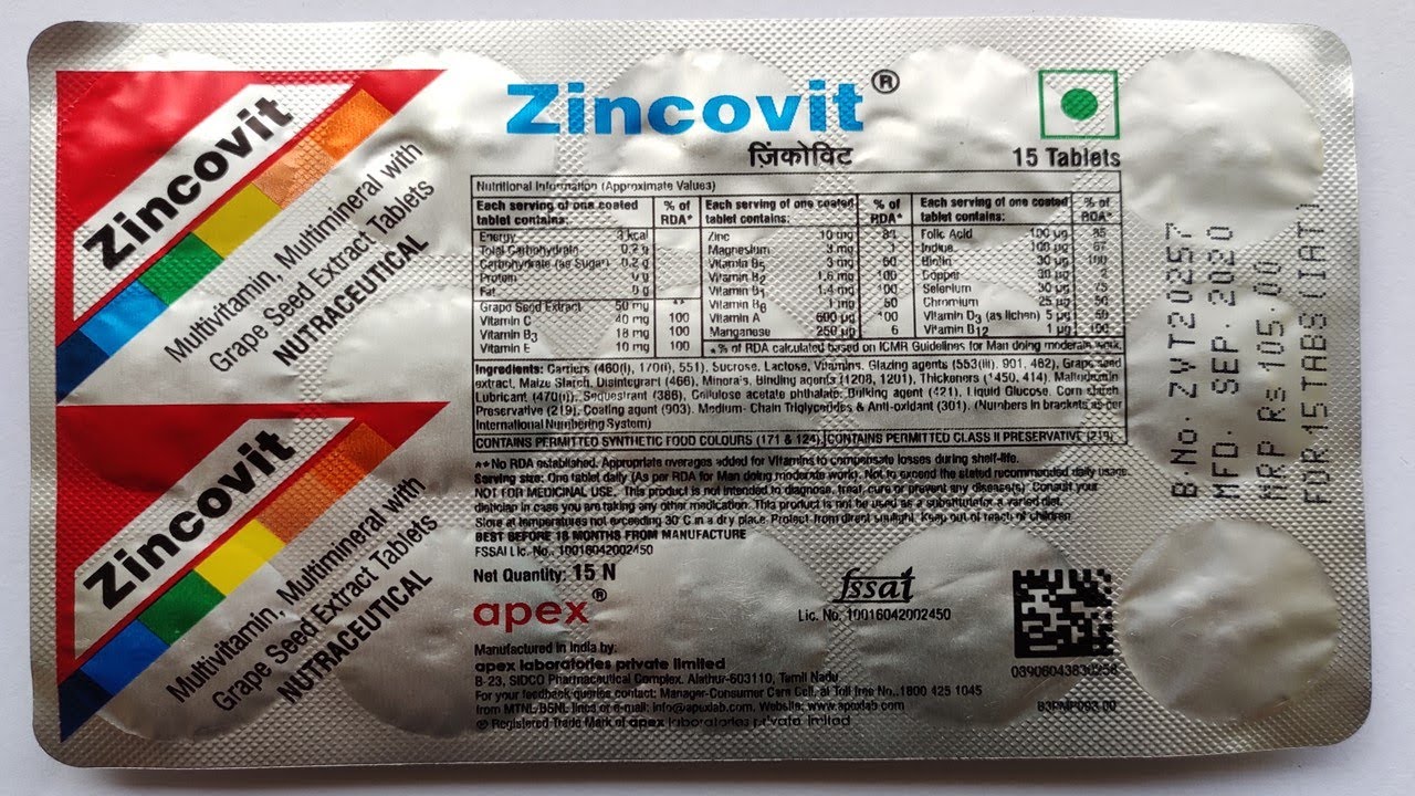 The Uses of Zincovit Tablets