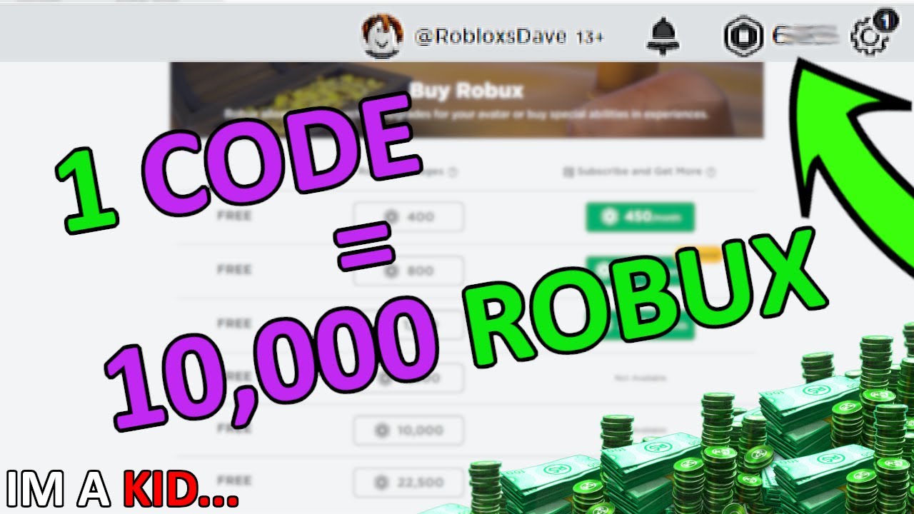 How to Get Code 10000 Robux for Free