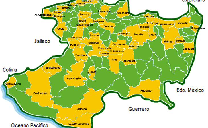 Cojumatlán Michoacán Mapa